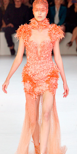 Coral Reef. Luly Lang.  Coral fashion, Coral dress, Sea inspired fashion