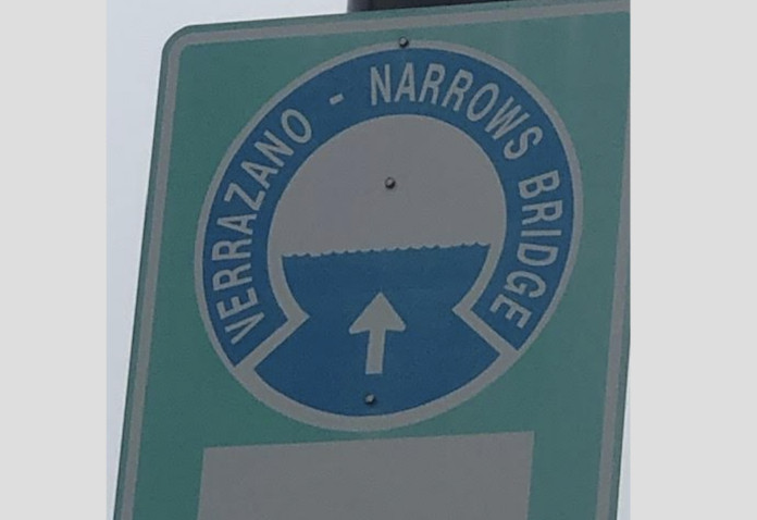 Verrazano Bridge before the corrected spelling