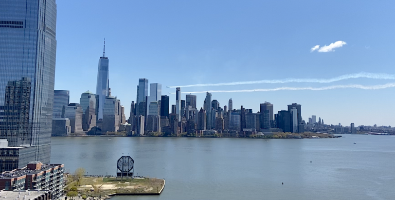 America Strong Flies Over A Wounded New York City